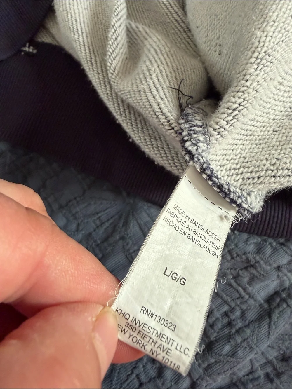 Lucky Brand Zip Up Navy Blue Hoodie